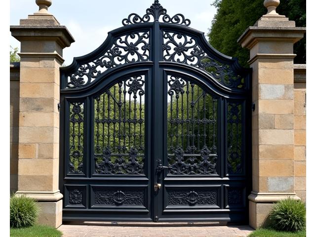 Restored antique cast iron gate