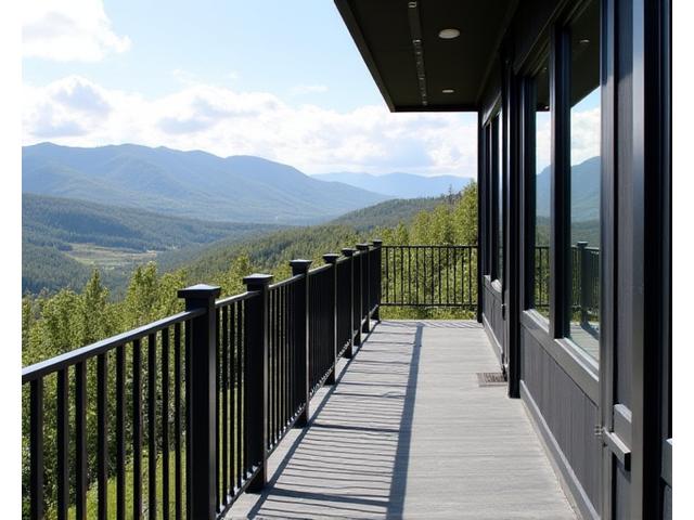 Custom fabricated wrought iron railings for a modern home